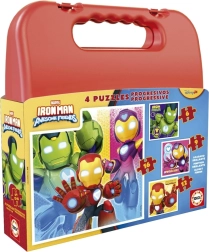 Пъзел в куфарче IRON MAN 4 в 1 (6, 9, 12, 16 части)