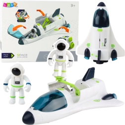 Spaceship with astronauts and vehicle with lights and sounds