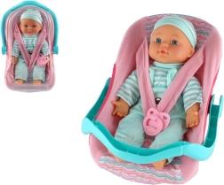 Бебе-подарежка с меко телце в носилка с биберон 30 см