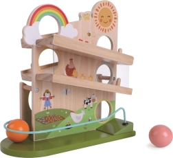 Дървена писта с топчета Щастлива ферма 2Kids Toys