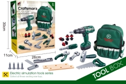 Раница на малкия майстор с инструменти и бормашина