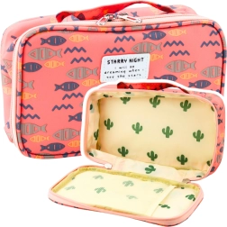 School Pencil Case Pink with Fish