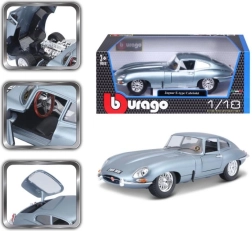 Метален модел автомобил 1:18 BBURAGO JAGUAR E‑Type Coupé в сребристо-син металик