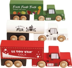 Le Toy Van дървен комплект товарни камиони за деца