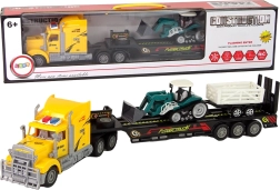 Дистанционно управляван товарен камион с ремарке 60 см и багер със светлини