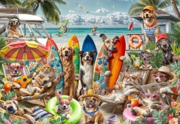 Puzzle Bluebird Dogs and Cats on the Beach 2000 pieces