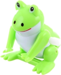 Скачаща навиваща се жабка – пластмасова играчка за деца