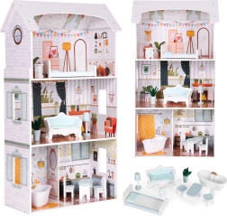 Alice Dollhouse – 3 floors, 4 rooms, set with 9 pieces of furniture Ecotoys