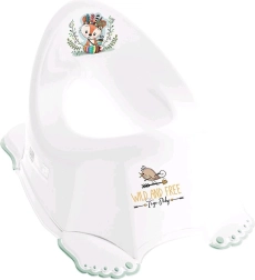 Свирещо детско гърне против хлъзгане Wild & Free лисица, бяло