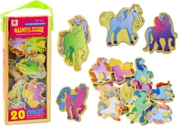 Цветни дървени магнити еднорози