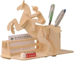 Woodcraft Дървен 3D пъзел Стойка за моливи Конни надбягвания