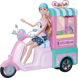 Кукла сладоледопродавачка 30 см със скутер