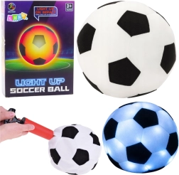 Light-up soft soccer ball for kids with pump, black and white