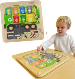 Masterkidz магнитна дъска за сортиране на отпадъци – рециклиращ камион Montessori