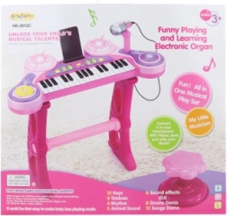 Children's electronic piano with microphone – blue
