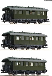 Roco set of 3 PKP passenger coaches H0