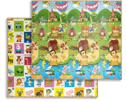 Milly Mally сгъваема дунапренена постелка за игра Play colourful animals t1