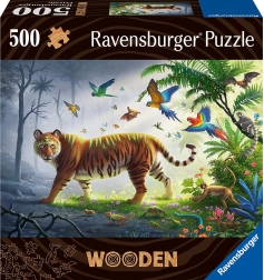 Дървен пъзел Тигър в джунглата 500 части RAVENSBURGER
