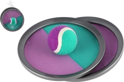 Игра Catch ball със сух цип 19 cm – зелено‑лилава, в мрежичка