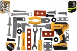 Пластов комплект инструменти с акумулаторна бормашина и раница