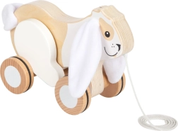 Дървена играчка за дърпане Зайче с шумкащи ушички от Small Foot