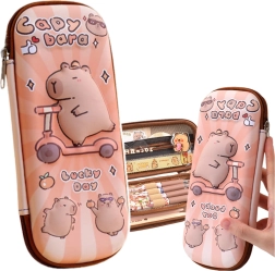 Компактен училищен несесер Капибара на тротинетка 23 см