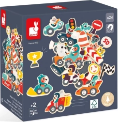 Дървени магнитчета коли за деца