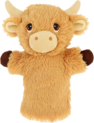 Плюшен куклен марионет за ръка Планинска крава