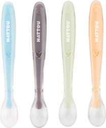 NATTOU silicone spoons with soft tip, set of 4 pcs
