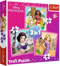 Пъзел 3в1 – красиви цветя – DISNEY PRINCESS Trefl