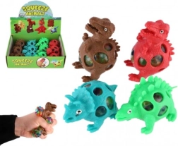 Антистресов стискащ динозавър с гел топчета 7 × 5 см, 4 цвята
