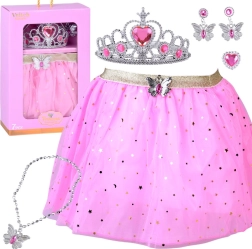 Костюм за малка принцеса фея пеперуда – розова тюлена пола и бижута