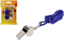 Метална свирка със синя връзка