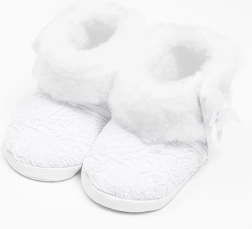 Бебешки зимни дантелени ботушки New Baby бели 3–6 месеца