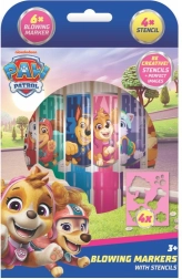 Духащи флумастери с шаблони за момичета Paw Patrol, 6 бр.
