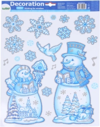Декорация за прозорец Снежни човеци 41 × 29 cm – Коледа