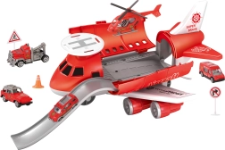 Пожарна летищна станция с превозни средства и хеликоптер