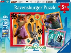 Puzzle RAVENSBURGER Zootropolis: Zootopia 3×49 pieces