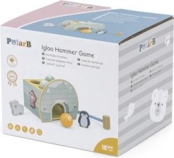 Viga PolarB дървена игра Иглу с чукче, фигурки и сортер