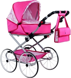 Детска ретро количка за кукли 2в1 New Baby Natálka розова