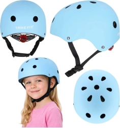 Trike Fix Children's Bicycle Helmet with LED Light M 55–58 cm – Light blue