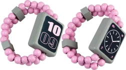 Дървени двустранни часовници – розови