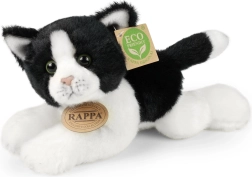Плюшена котка бяло‑черна, лежаща 16 см RAPPA eco friendly
