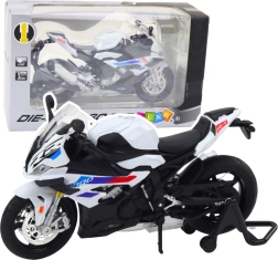 Sporty Metal Motorcycle Model 1:12 White