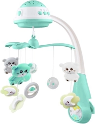 Въртележка за кошара със светлинен проектор Baby Mix, ментов цвят