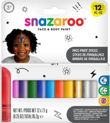 Snazaroo комплект бои за лице и тяло в стикове 12 бр.