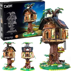 Конструктор CADA Tree House Library – библиотека в къщичка на дърво с LED светлини, 1808 части