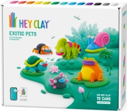 Hey Clay пластилин – екзотични животни, комплект с 15 кутийки