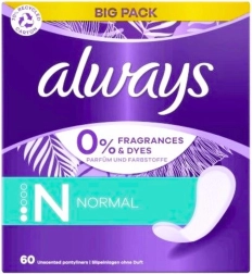 Ежедневни превръзки Always Normal без аромат 60 бр.