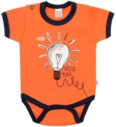 Infant cotton bodysuit with short sleeves New Baby Happy Bulbs